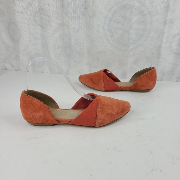 Eileen Fisher Asha Su coral suede leather slip on D'Orsay flats - Picture 5 of 13